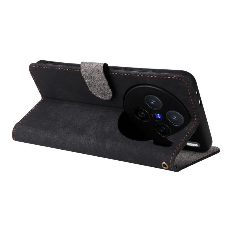 Fodral Vivo X200 Mockaeffekt Med Rem
