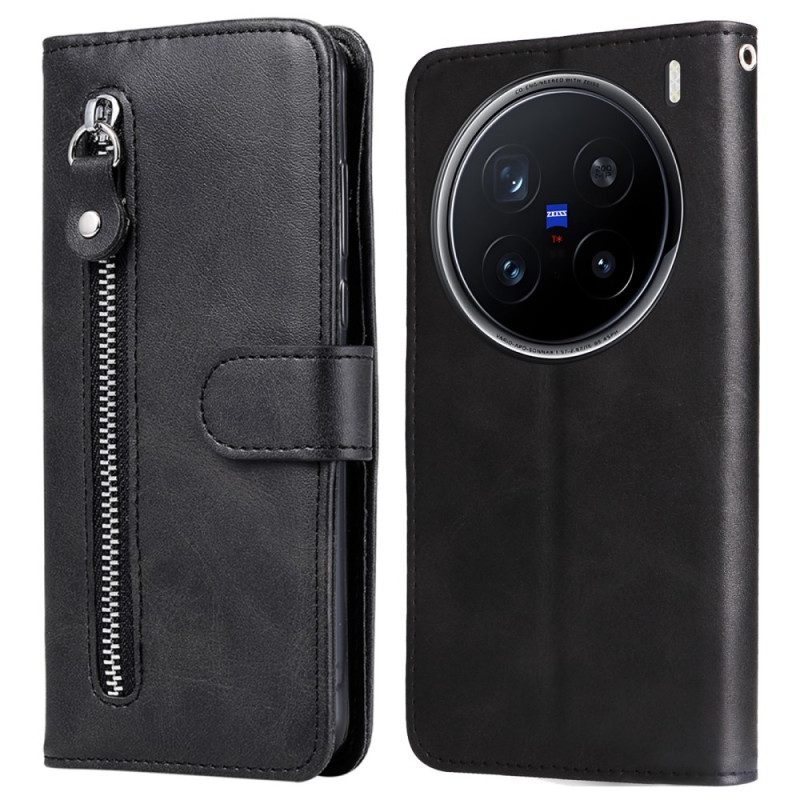 Fodral Vivo X200 Pro Plånbok Med Dragkedja