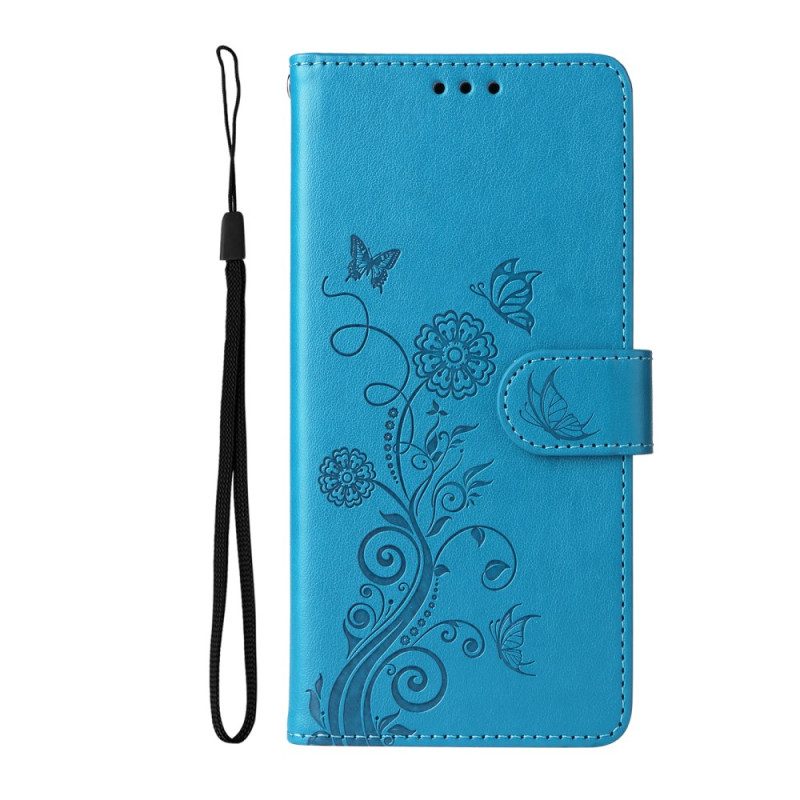 Fodral Vivo X300 Fjärils- Och Blommönster