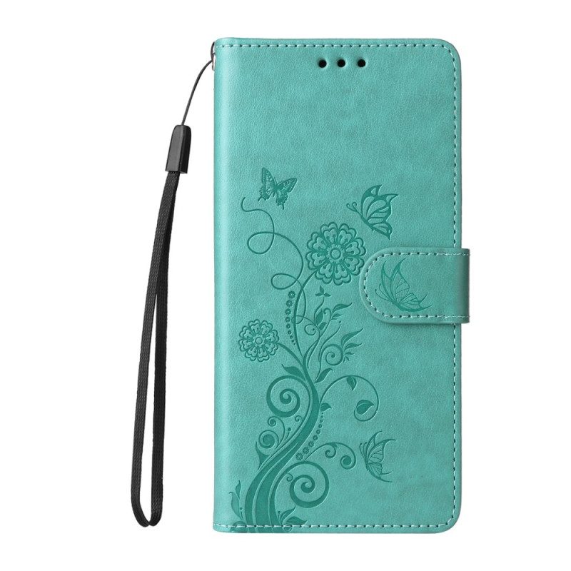 Fodral Vivo X300 Fjärils- Och Blommönster