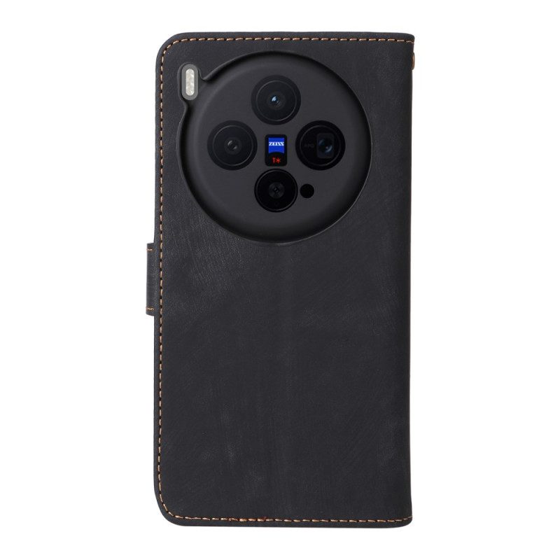 Fodral Vivo X300 Mockaeffekt Med Strap-on