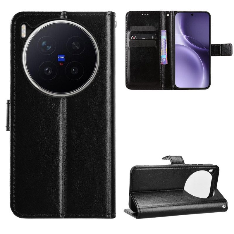 Fodral Vivo X300 Pro Konstläder Flashigt Läder