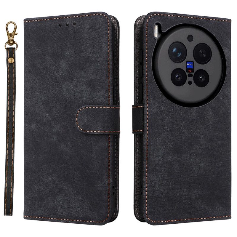 Fodral Vivo X300 Pro Rfid-skyddande Lädereffekt