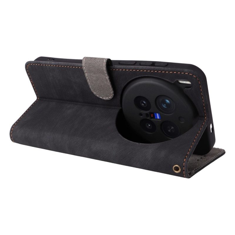 Fodral Vivo X300 Pro Rfid-skyddande Lädereffekt