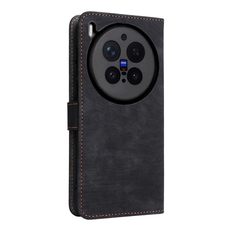 Fodral Vivo X300 Pro Rfid-skyddande Lädereffekt