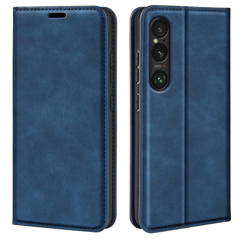 Folio-fodral För Sony Xperia 1 Vii Lädermodell
