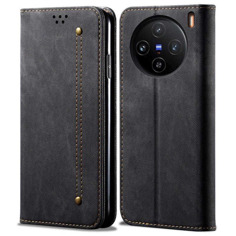 Folio-fodral För Vivo X100 Pro Denimstruktur