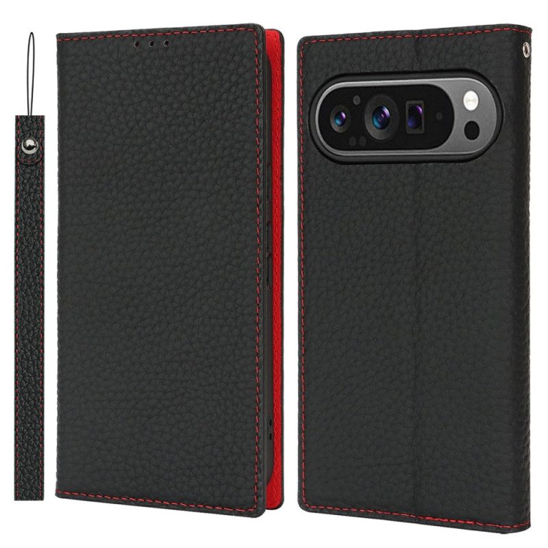 Folio-fodral Google Pixel 10 / 10 Pro Texturerad Läderrem