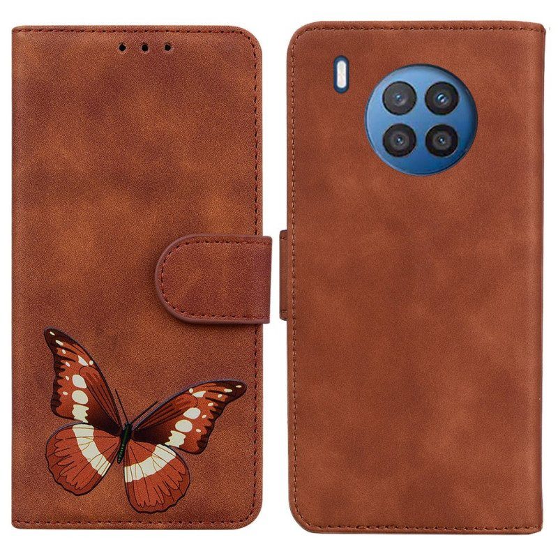 Folio-fodral Honor 50 Lite Skin-touch Butterfly