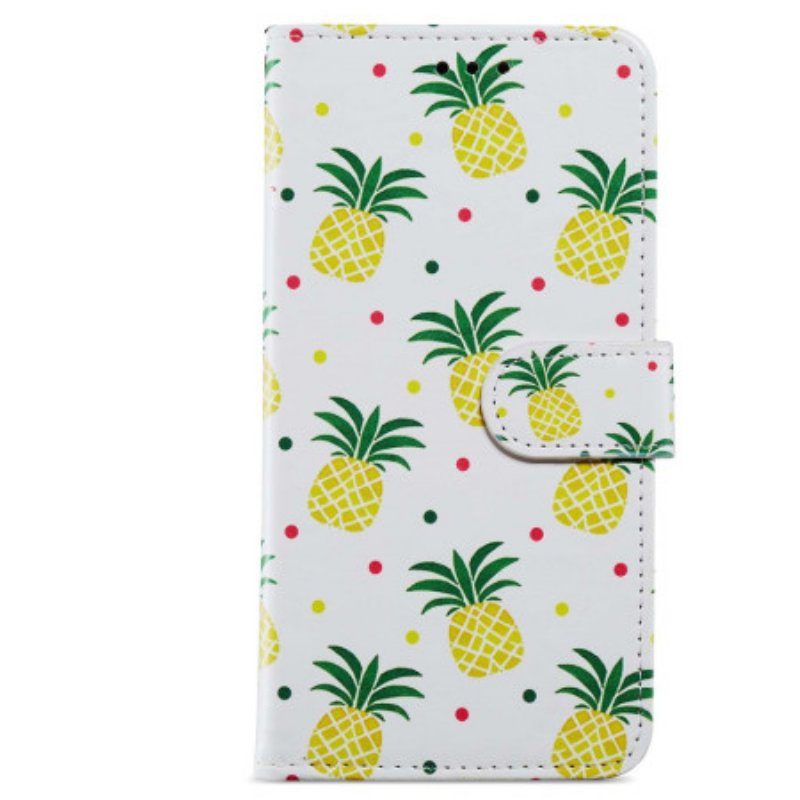 Folio-fodral Moto G73 5G Med Kedjar Strappy Ananas