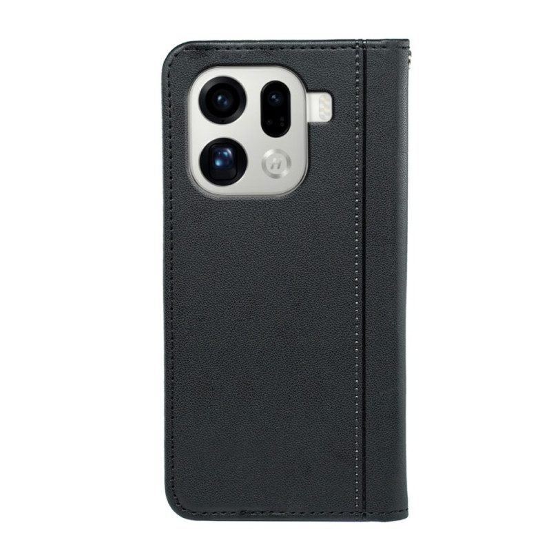 Folio-fodral Oppo Find X9 Pro 5g Kantband Med Rem