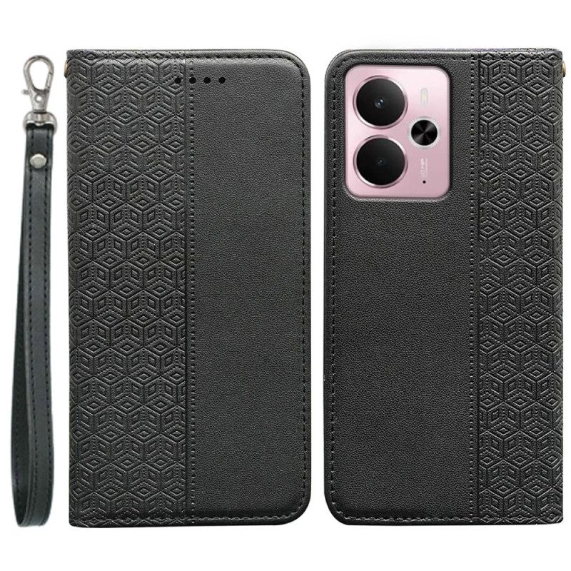 Folio-fodral Realme 14 5g Rutig Kant Och Rem