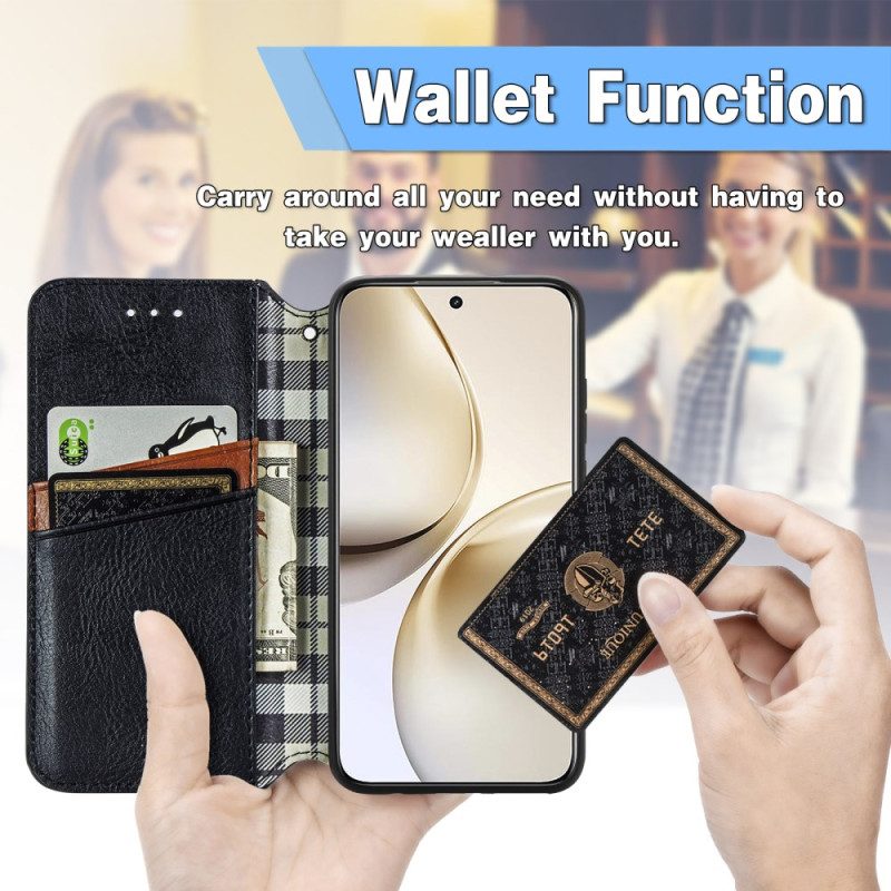 Folio-fodral Realme 14 Pro 5g Diamantkant I Mockaeffekt