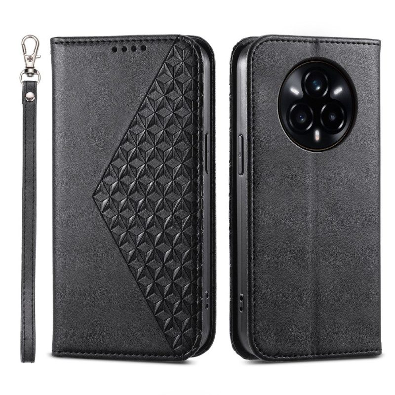 Folio-fodral Realme 14 Pro 5g Texturerad Design Med Karbinspänne