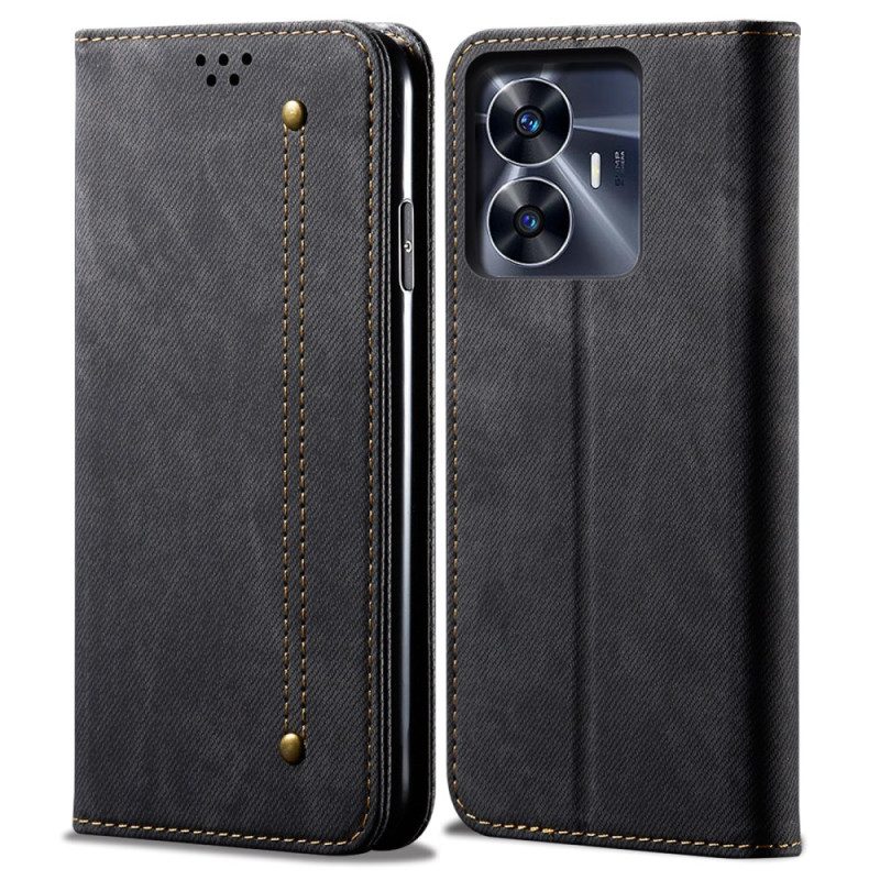 Folio-fodral Realme C55 Denimtyg
