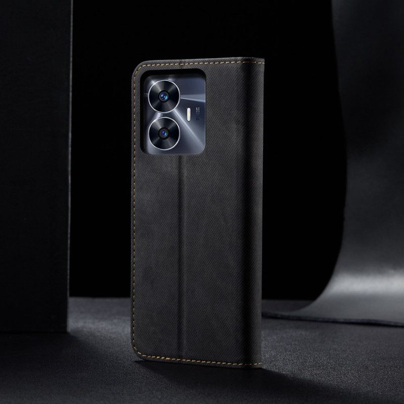 Folio-fodral Realme C55 Denimtyg