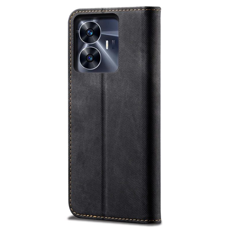 Folio-fodral Realme C55 Denimtyg