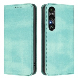 Folio-fodral Sony Xperia 1 Vii Rfid-skyddad Retrodesign