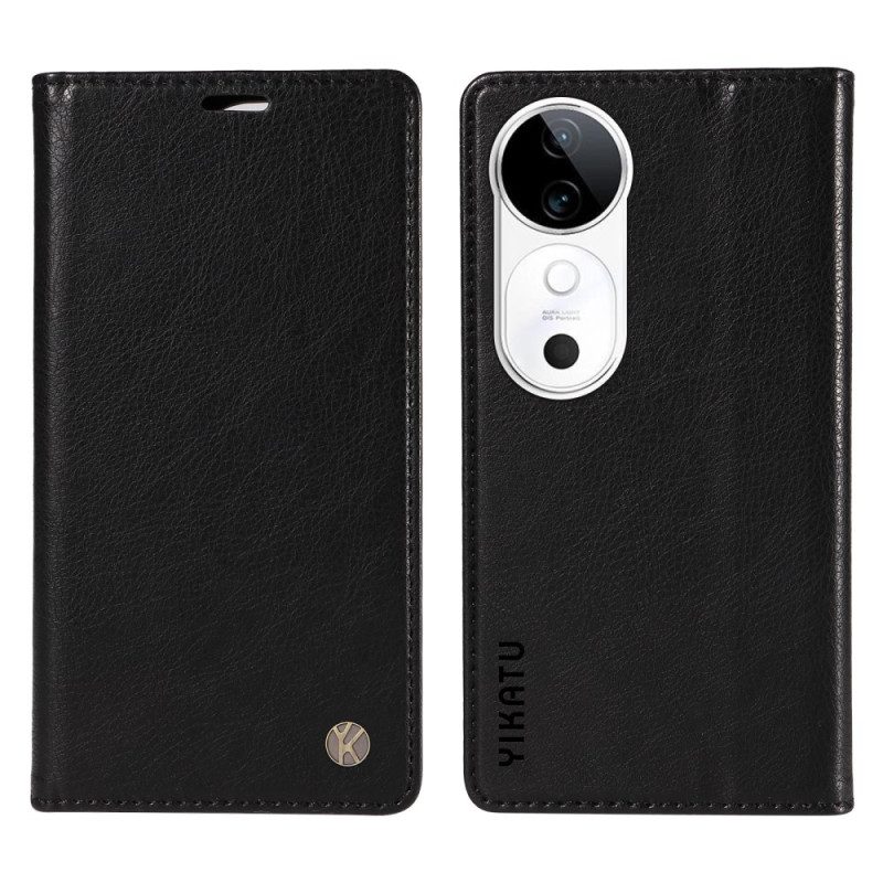 Folio-fodral Vivo V40 5g Vintageeffekt Yikatu