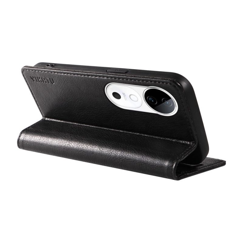 Folio-fodral Vivo V40 5g Vintageeffekt Yikatu