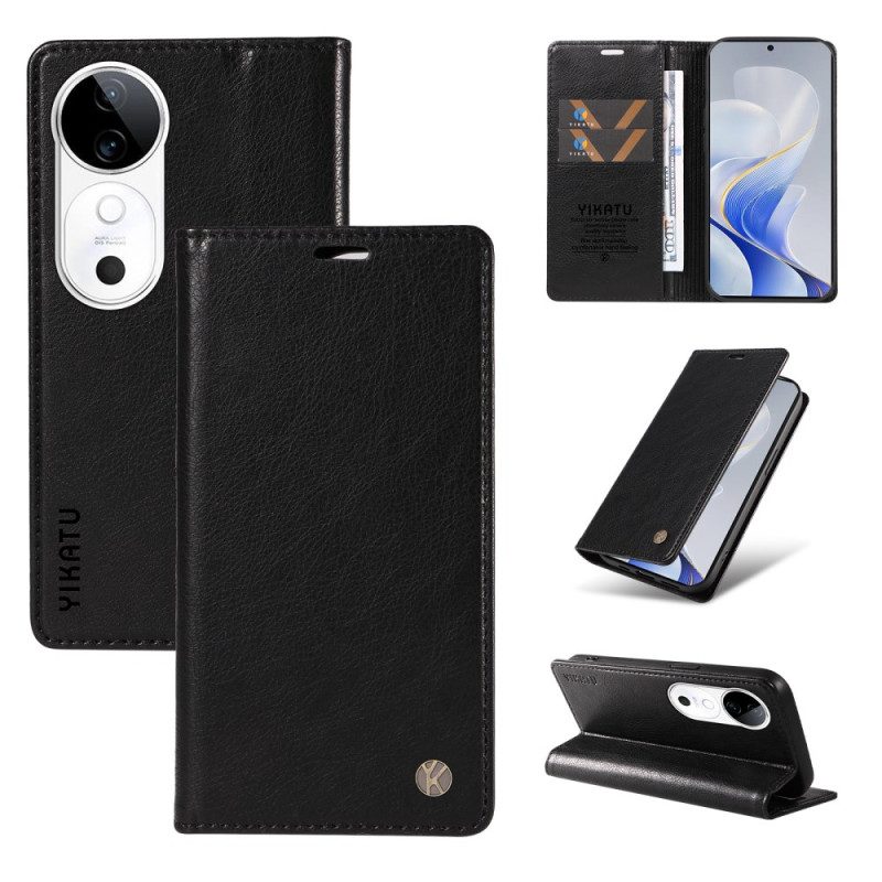 Folio-fodral Vivo V40 5g Vintageeffekt Yikatu