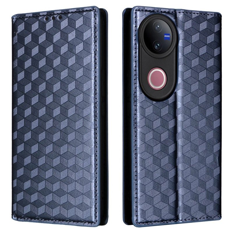 Folio-fodral Vivo V50 5g Med Tryckt Diamantmönster