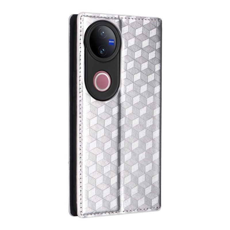 Folio-fodral Vivo V50 5g Med Tryckt Diamantmönster