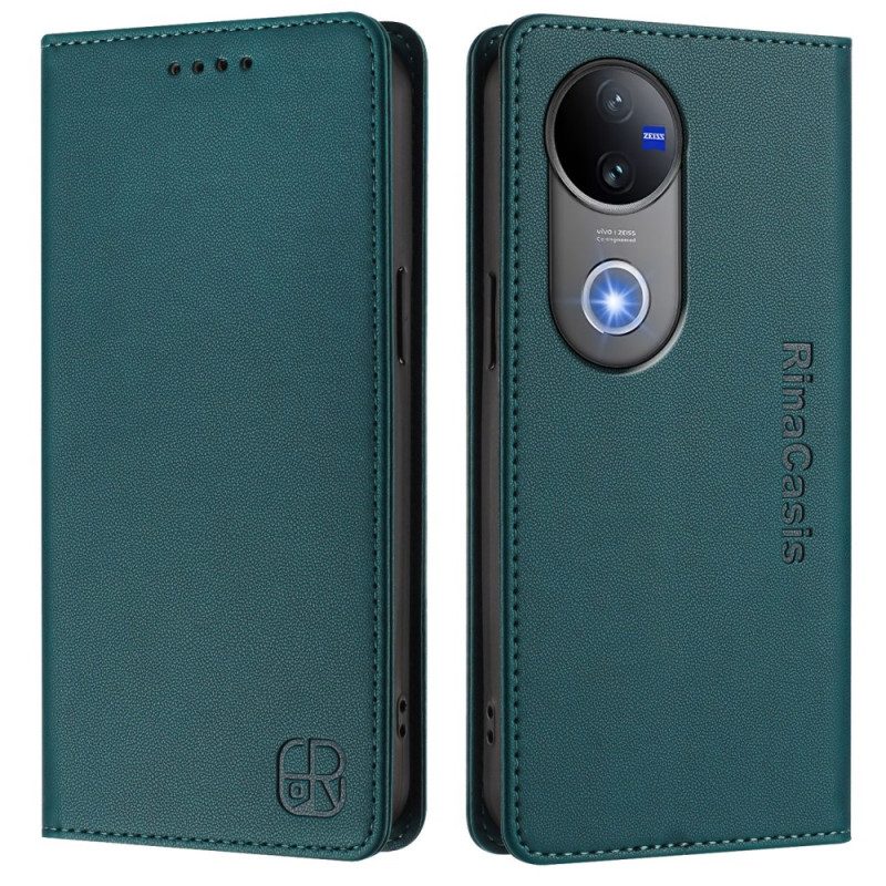 Folio-fodral Vivo V50 5g Telefonfodral Rfid-skydd Och Justerbart Stativ