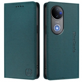 Folio-fodral Vivo V50 5g Telefonfodral Rfid-skydd Och Justerbart Stativ