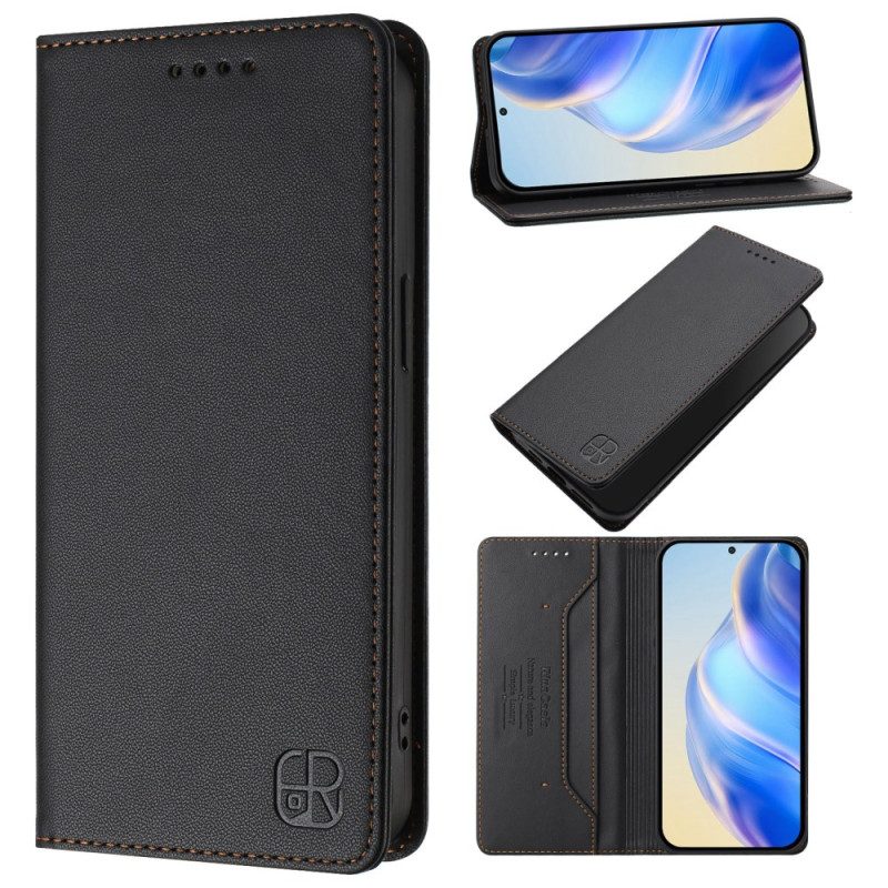 Folio-fodral Vivo V50 5g Telefonfodral Rfid-skydd Och Justerbart Stativ