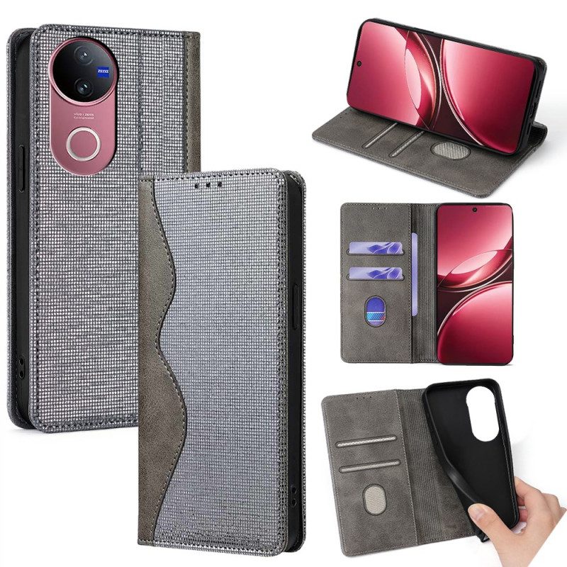 Folio-fodral Vivo V50 5g Telefonfodral Tvåfärgad Rfid
