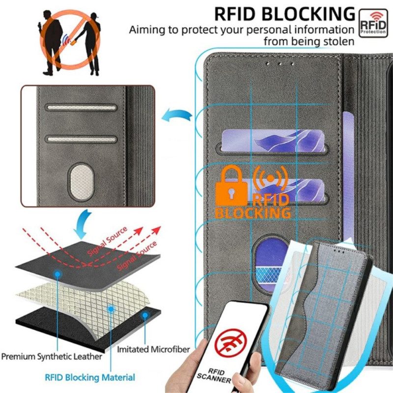 Folio-fodral Vivo V50 5g Telefonfodral Tvåfärgad Rfid