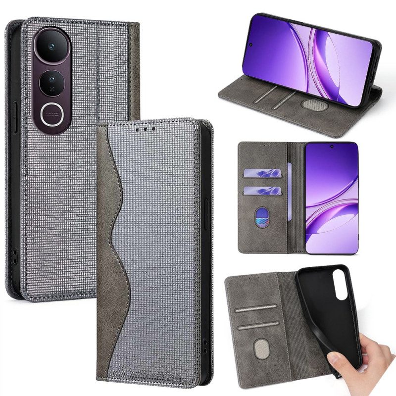 Folio-fodral Vivo V50 Lite 5g Telefonfodral Rfid-skydd Med Dubbel Textur