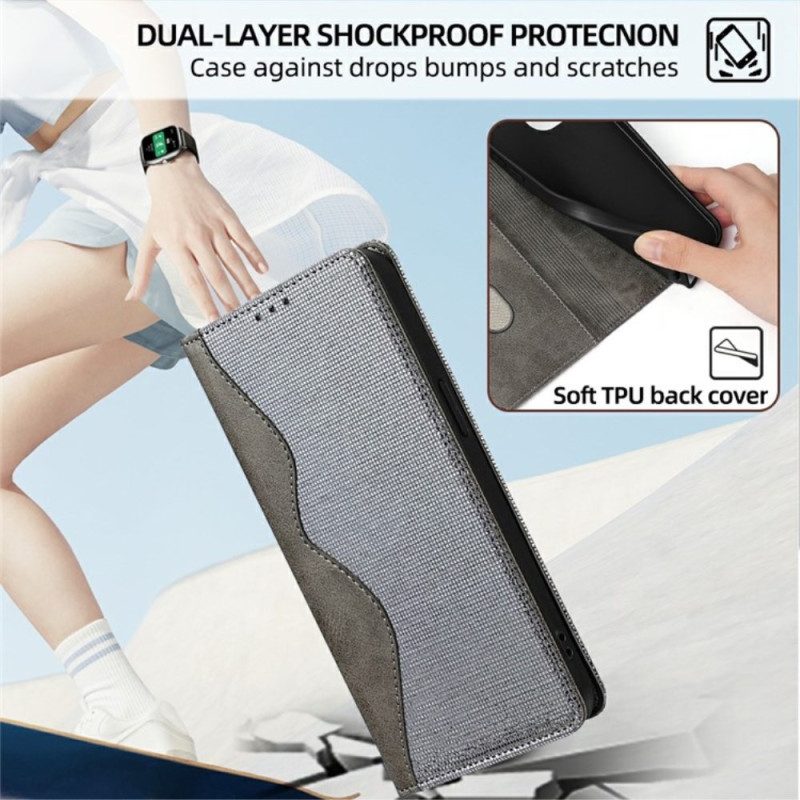 Folio-fodral Vivo V50 Lite 5g Telefonfodral Rfid-skydd Med Dubbel Textur