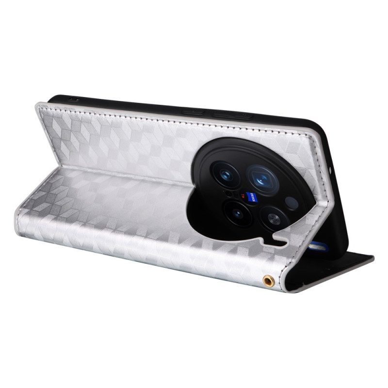 Folio-fodral Vivo X200 Pro Telefonfodral Diamantmönster