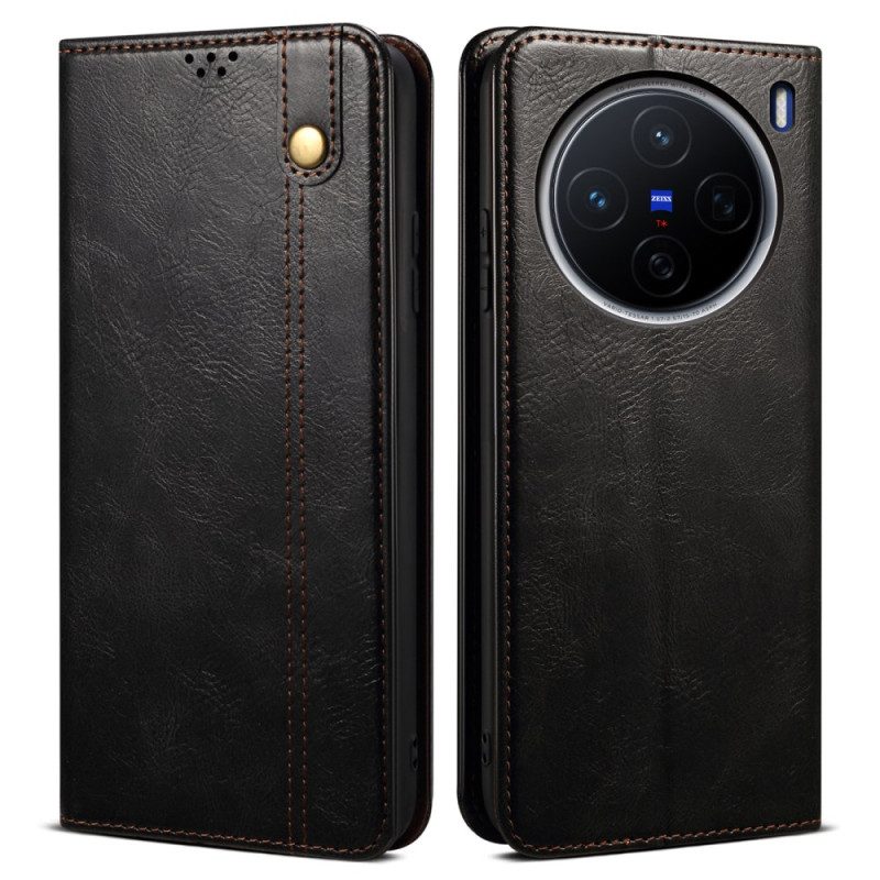 Folio-fodral Vivo X200 Vaxat Konstläder