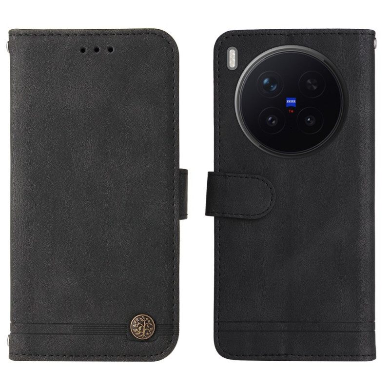 Folio-fodral Vivo X300 Pro Mockaeffekt Med Nit