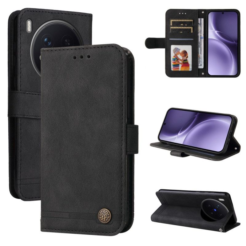 Folio-fodral Vivo X300 Pro Mockaeffekt Med Nit