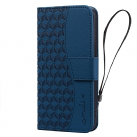 Läderfodral Google Pixel 10 / 10 Pro Telefonfodral Leende- Och Mönsterdiamanter