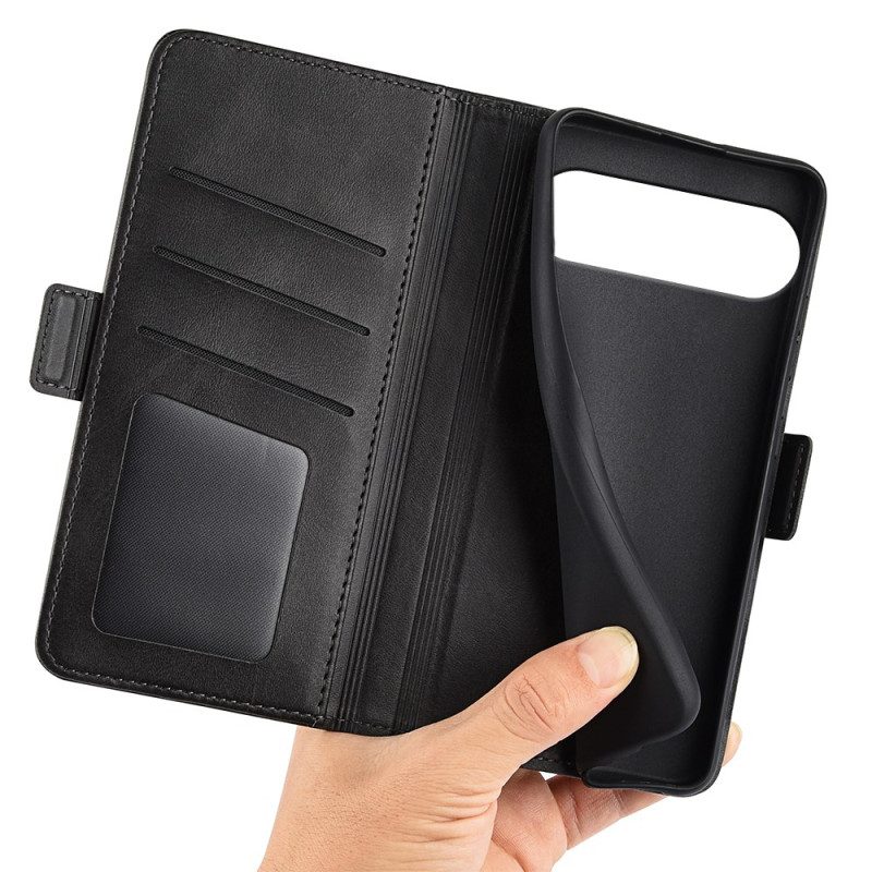 Läderfodral Google Pixel 10 Pro Xl Telefonfodral Dubbelspänne