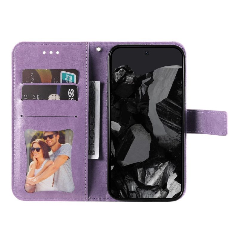 Läderfodral Google Pixel 10 Pro Xl Telefonfodral Mandalatryck Med Rem