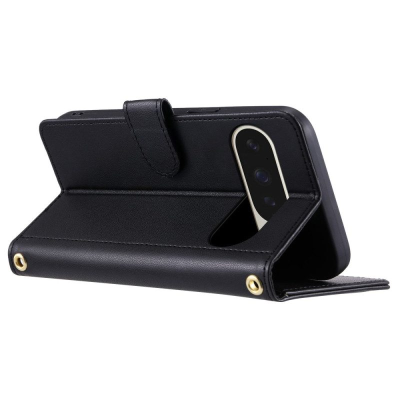 Läderfodral Google Pixel 10 Pro Xl Telefonfodral Quiltad Design Med Rem Och Axelrem