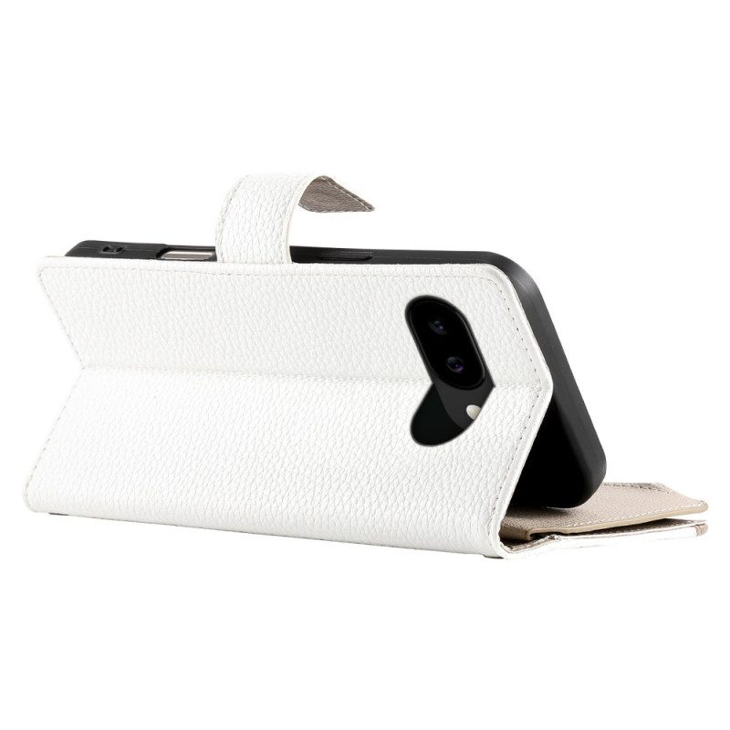 Läderfodral Google Pixel 10a Telefonfodral Tvåfärgad Plånbok Med Remmar