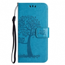 Läderfodral Google Pixel 10a Telefonfodral Uggla Och Träd