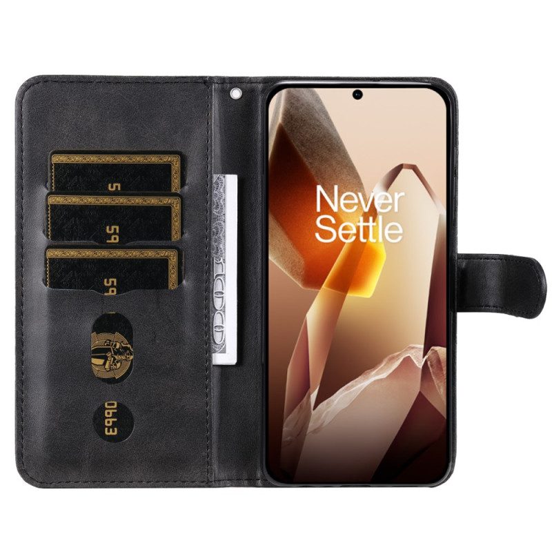 Läderfodral Oneplus 13 Telefonfodral Framficka
