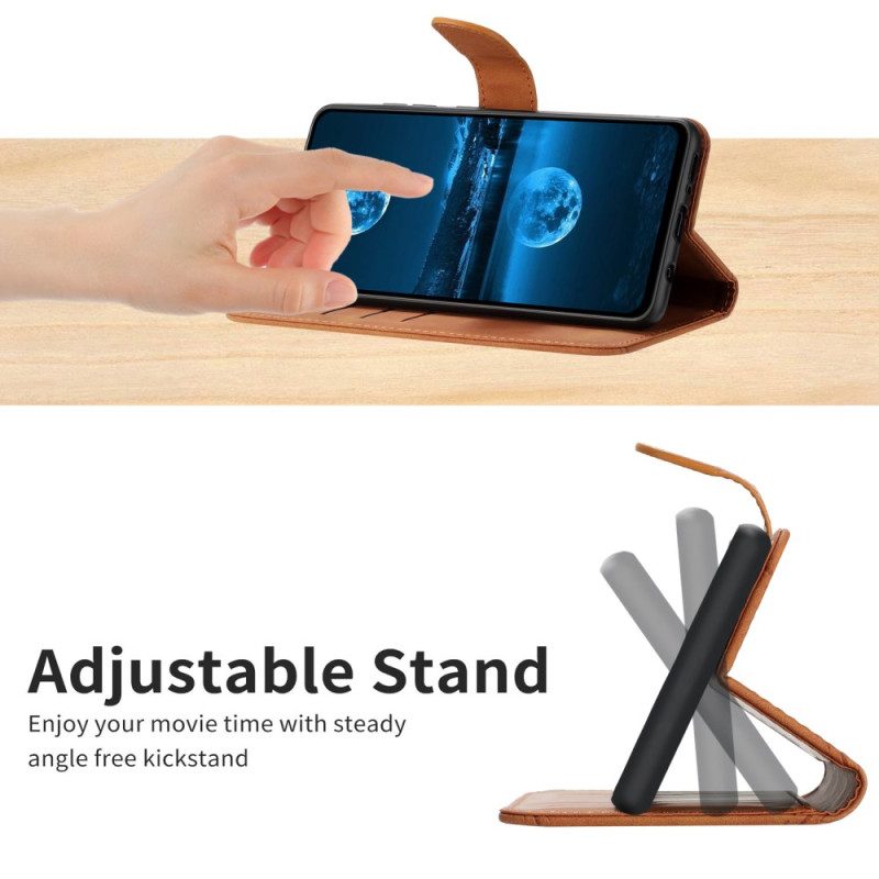 Läderfodral Oneplus 13r Telefonfodral Linjer Och Ränder