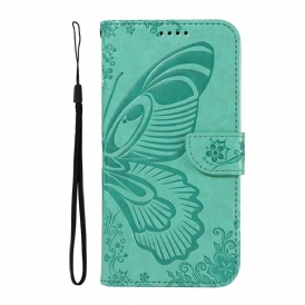 Läderfodral Oneplus 13r Telefonfodral Plånbok Med Fjärilsdesign