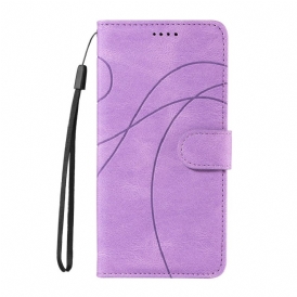 Läderfodral Oneplus 13r Telefonfodral Vågiga Linjer