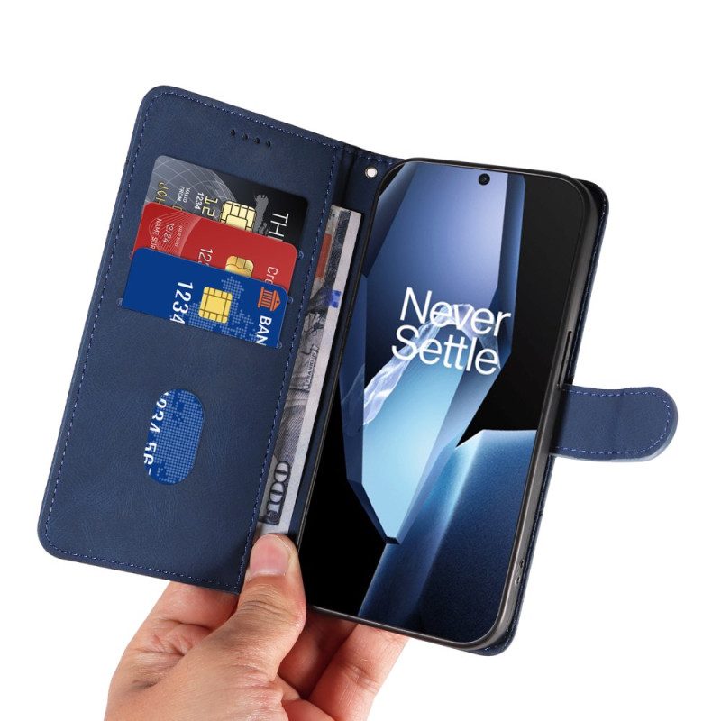 Läderfodral Oneplus 13r Telefonfodral Vågiga Linjer