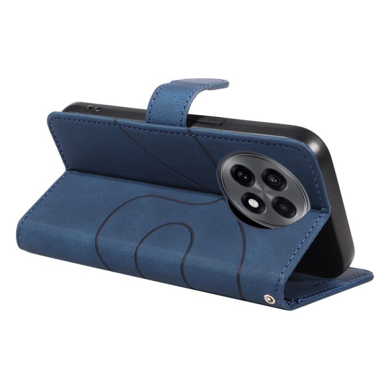 Läderfodral Oneplus 13r Telefonfodral Vågiga Linjer